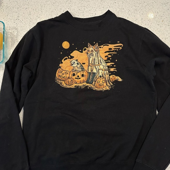Happiest Fox Tops - Juniper Foxx Halloween Pullover in black